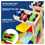 Montessori Toys for 2 3 Year Old Boys Toddlers, Car Ramp Toys with 6 Cars & Race Tracks, Garages and Parking Lots, Ramp Racer Toy Gift for Boys Girls Age 18 Months and Up, Multicolor