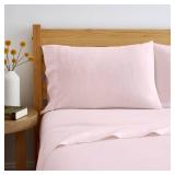 Road Trip America Jersey Knit Sheet Set - 3 Pieces Twin Cotton Sheets Set - Soft Cozy Stretchy Knit Bed Linen (Blush, Twin)