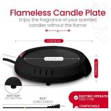 Candle Warmer Plate Safely Releases Scents Without a Flame- Used as Candle Jar Warmer, Candle Melter, Coffee Warmer, Mug Warmer, Cup Warmer in Your Home & Office (Black)