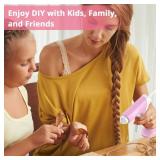 Cordless Hot Glue Gun, 10s Fast Preheat, 30PCS Mini Glue Sticks 7x100mm, 4V 20W Type-C Rechargeable, Anti-Drip, Auto-Off, for DIY Crafts, Repair, Decoration (Pink)