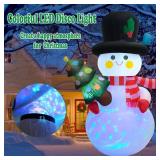 SRKLH 8 FT Christmas Inflatables Snowman Yard Decoration, Blow Up Snowman with Christmas Tree Outdoor Decoration with Rotating LED Lights for Holiday Party Garden Lawn Decor, Xmas New Year Kids Gifts
