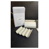 Cormomu Soap Dish with Self Drain Fluted Design, Bar Soap Holder for Bathroom, Japanese Soap Tray for Shower, Bathroom and Kitchen Sink Organizer, Ceramic Soap Saver, White