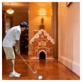 Berthg Gingerbread Golf Game Set: Mini Golf Course & Golf Board Game with Candy Cane Putter, Fun Christmas Party Game for Adults