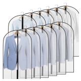 12 Pack 40\" Garment Bags Clothes Covers Protecting Dusts for Hanging Clothes, Suit Bags with Zipper Suit Bags Clear Garment Bag for Travel, Closet Storage, Coat, Dress, Shirts