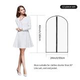 12 Pack 40\" Garment Bags Clothes Covers Protecting Dusts for Hanging Clothes, Suit Bags with Zipper Suit Bags Clear Garment Bag for Travel, Closet Storage, Coat, Dress, Shirts