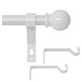 White Curtain Rods for Windows 28 to 48 Inch, Heavy Duty Curtain Rod Set with Brackets, Decorative Adjustable Curtain Rods for Bedroom, Living Room, 5/8\" Metal Drapery Rod