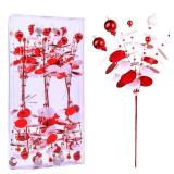 ZHANYIGY 6PC Set 12\" H Red White Christmas Ornaments Sequins Ball Pick, Christmas Tree Decorations Christmas Tree Topper Star Home Office Perfect Party Decorations Gifts