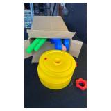 Kasebro 3-in-1 Kids Fitness Set with Adjustable Barbell, Kettlebell & Reusable Water Bottle â Kids Gym Equipment for Pretend Play Exercise, Fun Fitness Toys for Boys & Girls Home Workout