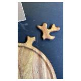 Umigy 2 Pcs Christmas Charcuterie Boards Christmas Tree Wooden Cutting Board with Handle Antler Acacia Wood Cute Cutting Board for Cheese Fruit Bread Salad Vegetables Snack Dessert