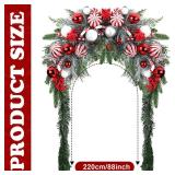 Liliful Christmas Mailbox Swag Red Green White 88 Inch Xmas Mailbox Swag Traditional Artificial Christmas Decorations for Home Indoor Outdoor Decorations