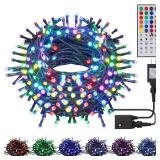 HOME LIGHTING 66ft Christmas Decorative Mini Lights, 200 LED RGB Changing 8 Functional Green Wire Fairy Halloween Lights with Remote Timer, Plug in Indoor Outdoor Xmas Wedding Party Decor