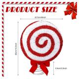 Gejoy Christmas Candy Tree Topper Peppermint Candy Cane Christmas Tree Toppers 10.2 Inch Candy Swirl Christmas Ornament Glitter Xmas Tree Topper for Holiday Party Festive Home Decor