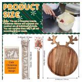 Funnymoom Christmas Cutting Board Gift Christmas Antler Cutting Board with Santa Shaped Scraper and Ribbon Charcuterie Boards Wooden Serving Tray for Cheese Fruit Bread Salad Vegetables Snack Dessert