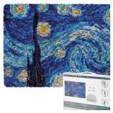 EsLuker.ly Latch Hook Rug Kit DIY Crochet Carpet for Beginners, Starry Sky Patterns Pre-Printed Canvas Yarn Rug Hooking Kits, Creative Craft Home Decor Ideal for Learning Rug Making