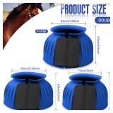 Abbylike Bell Boots for Horses 1 Pair/2 Pair Available, Protect Against Hoof Impact Trauma, Rubber Bell Boots Horse Care for Turnout, No Rub Design Wrap Hook and Loop(XL,Dark Blue,1 Pair)