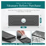 eormoe Faucet Mat for Kitchen Sink - Wider Diatomite Fast Drying Stone Sink Tray, Super Absorbent, Prevents Moisture Buildup - Faucet Splash Guard for Bathroom Counter (Dark Grey, 15x5.3inch)