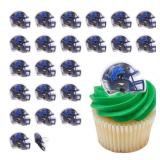 DecoPac NFL Detroit Lions Helmet Rings, 24 Football Cupcake Decorations, Officially Licensed, Football Rings, Food Safe Cake Toppers â 24 Pack