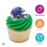 DecoPac NFL Detroit Lions Helmet Rings, 24 Football Cupcake Decorations, Officially Licensed, Football Rings, Food Safe Cake Toppers â 24 Pack
