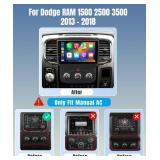 Naifay Android Car Stereo for Dodge RAM 1500 2500 3500 2013 2014 2015 2016 2017 2018 with Wireless Carplay Android Auto, 2+32G 9inch Touch Screen Car Radio Bluetooth with GPS/WiFi/SWC(for Manual A/C)