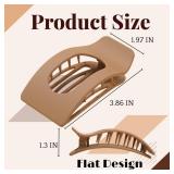 8 Pack Flat Hair Clips for Women â Large Matte Rectangle No-Slip Claw Clips, Strong Hold Square Hair Accessories for Thick & Thin Hair, Lay Flat Design for Work & Daily Styling