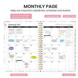 2026 Planner, Weekly and Monthly Calendar Planner for Women, Jan 2026 - Dec 2026, Hardcover Planning Agenda Book with Tabs, Spiral Bound, Inner Pocket, Perfect for School Office Supplies, 6.3\" x 8.5\