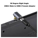 AreMe 90 Degree USB-C Male to Female Adapter, 2 Pack Right Angle 100W Type-C Adapter Extender for Steam Deck, ROG Ally, Switch, Notebook Computers, Tablet and Mobile Phones (Metallic Purple)