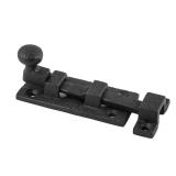 Renovators Supply Manufacturing Slide Bolt Latch 3.5 in. Black Wrought Iron Ball Tip Style Slide Bolt with Mounting Hardware