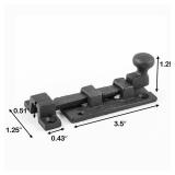 Renovators Supply Manufacturing Slide Bolt Latch 3.5 in. Black Wrought Iron Ball Tip Style Slide Bolt with Mounting Hardware