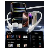 4-in-1 Retractable Gan Wall Charger Plug USB C,Travel Essentials Brick Multiport, 3ft Lightening+ Type C Cables,40W Fast Charging Foldable Block for iPhone 17 Pro/16/15/14/13,iPad,Galaxy