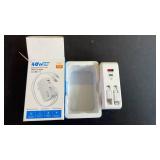 4-in-1 Retractable Gan Wall Charger Plug USB C,Travel Essentials Brick Multiport, 3ft Lightening+ Type C Cables,40W Fast Charging Foldable Block for iPhone 17 Pro/16/15/14/13,iPad,Galaxy