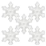 5Pcs 36inch Transparent Snowflake Balloons Christmas Clear Snowflake Foil Mylar Balloons for Winter Wonderland Ice Snow Themed Birthday Party Decorations