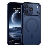 SUPFINE Magnetic for iPhone 17 Pro Case (Compatible with MagSafe)(Military Grade Drop Protection)(Camera Protection) Translucent Matte Shockproof Phone Cover,Dark Blue
