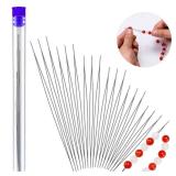 18 Pcs collapsible Big Eye Seed Beads Needles Set with Bottle