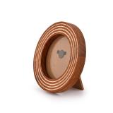 NIRMAN Tabletop Frames Acacia Wood 4\" X 4\" Round Picture Frame Brown for Tabletop Display Retro Home DÃ©cor
