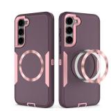 showdd Designed for Samsung Galaxy S24 Case,Magnetic,Double Drop Protection Heavy Duty,Compatible with MagSafe,Dustproof,No Fading, No Yellowing,for Men Women,Rose Blue