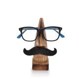 Nirvana Class NIRMAN Wooden Eyeglass Spectacle Holder Handmade Nose Shaped Stand for Office Desk Home Decor Gifts (2\" x 2\" x 6\")