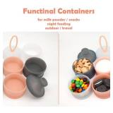 LADISO Baby Formula Dispenser, Formula Container, Portable Milk Powder Dispenser Container, Baby Feeding Travel Storage Container, Non-Spill Stackable Baby Snack Storage Container, BPA Free, 2 Packs