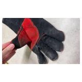 Long Black Suede Gloves with Red Trim