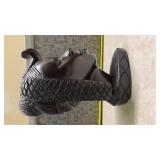 African Ebony Wood Carved Bust