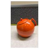 Orange Ball Cookie Jar with Lid