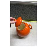 Orange Ball Cookie Jar with Lid