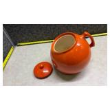 Orange Ball Cookie Jar with Lid