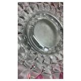 Pink and Clear Glass Serving Bowl