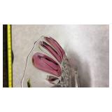 Pink and Clear Glass Serving Bowl
