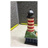 Mechanical Bank Cast Iron - Lighthouse and Sailboat