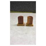 Wooden Tombstone Salt and Pepper Shakers from Leakey,Texas. (SS)
