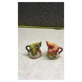Autumn Leaf Ceramic Salt and Pepper Shakers - Some Chips. (SS)