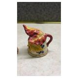Autumn Leaf Ceramic Salt and Pepper Shakers - Some Chips. (SS)