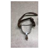 2 Western Horse Spurs with Leather Straps