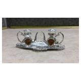 Colorado Souvenir Miniature Silver Teapot Salt Shaker Set